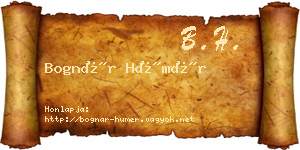 Bognár Hümér névjegykártya